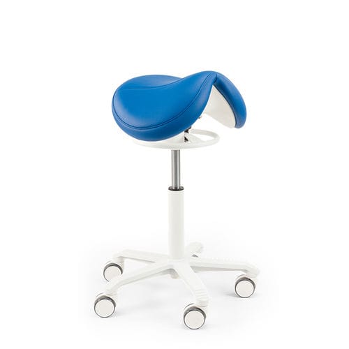 Sgabello per studio odontoiatrico - Jumper Balance Alba - Score BV - ad altezza regolabile / a forma di sella / blu