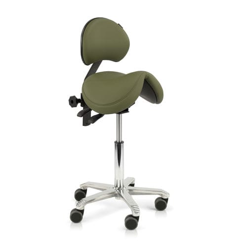 Sgabello per struttura sanitaria - Jumper  - Score BV - ad altezza regolabile / con rotelle / con schienale regolabile