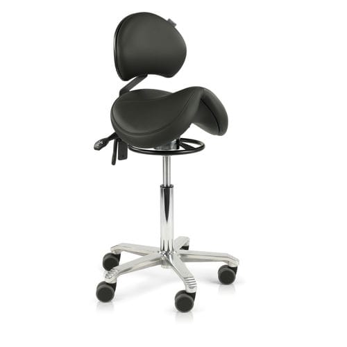 Sgabello per struttura sanitaria - Jumper Balance  - Score BV - ad altezza regolabile / con rotelle / con schienale regolabile