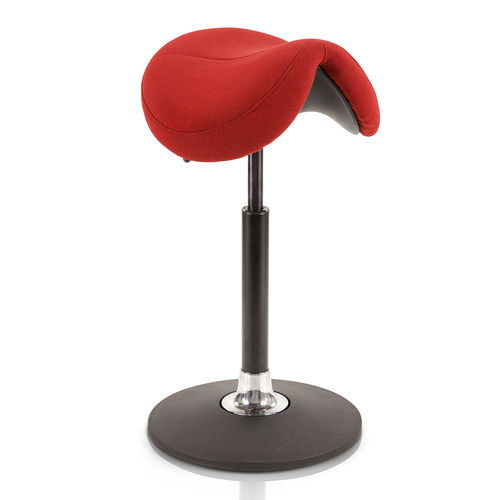 Sgabello per struttura sanitaria - Polo Jumper - Score BV - ad altezza regolabile / a forma di sella / rosso