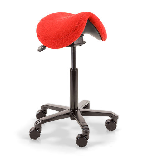 Sgabello per struttura sanitaria - Office Jumper - Score BV - ad altezza regolabile / con rotelle / a forma di sella