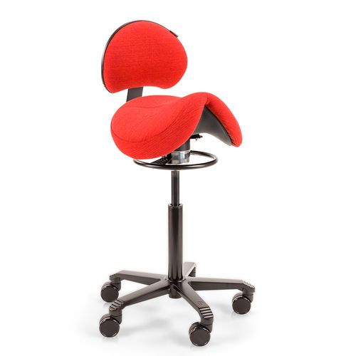 Sgabello per struttura sanitaria - Office Jumper Balance - Score BV - ad altezza regolabile / con rotelle / con schienale regolabile