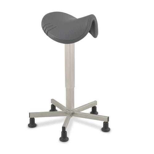 Sgabello da laboratorio - Amazone Stainless Steel glides - Score BV - con rotelle / a forma di sella / in acciaio inossidabile
