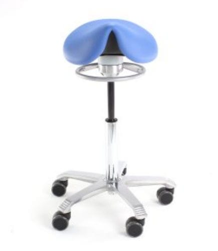 Sgabello per struttura sanitaria - 6520B - Score BV - ad altezza regolabile / con rotelle / a forma di sella