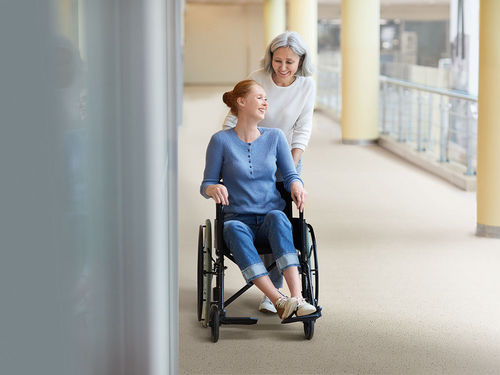 Pavimento in gomma - noracare™ uneo - Nora - in granito / in PVC / antiscivolo