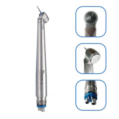 Turbina odontoiatrica - T-45L - Tealth Foshan Medical Equipment Co.,Ltd - pneumatica / 45° / con pulsante