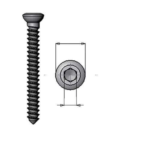 Vite per compressione ossea generica - 36.204 series - Medicalex - in acciaio inossidabile / non bloccata / corticale