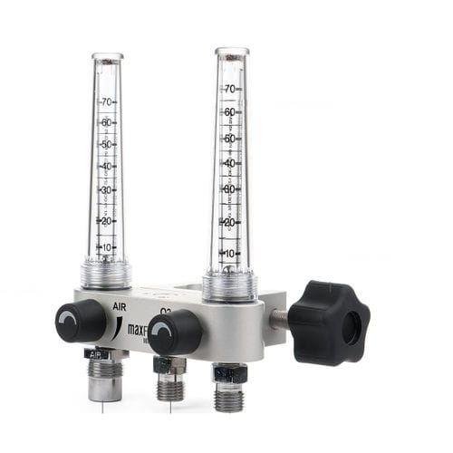 Miscelatore di gas medico - MaxFLO2 Mini  - Maxtec - di ossigeno / d'aria / con doppi tubi flussometro