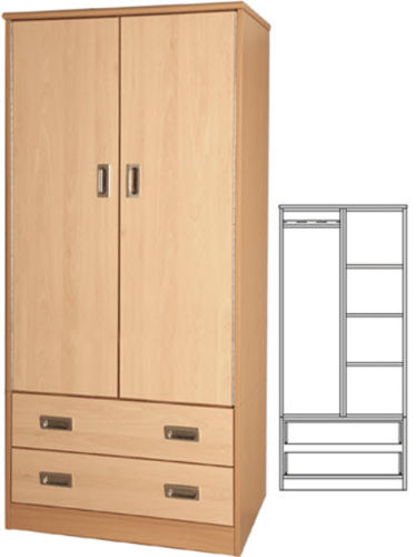 Armadio per ospedale - SF-WSU - Tough Furniture - con ripiano / 2 cassetti / 2 porte
