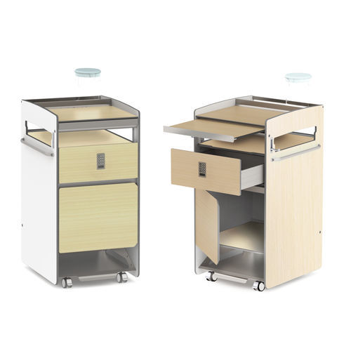 Comodino con rotelle - BS-15 - SYSTMZ - con tavolino servitore / modulare