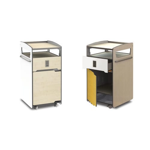 Comodino con rotelle - BS-04 - SYSTMZ - con tavolino servitore / modulare