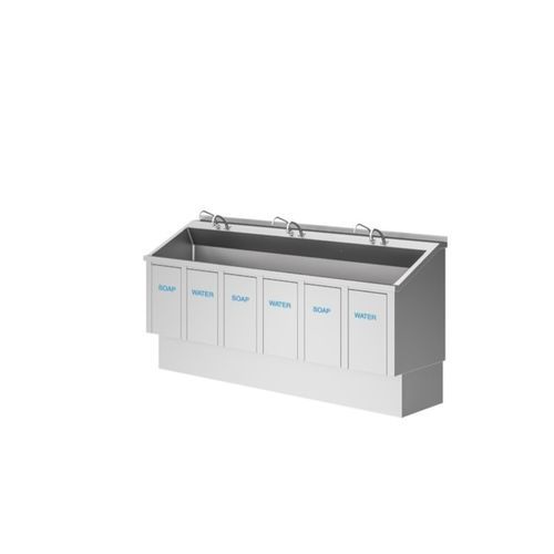 Lavandino chirurgico 3 postazioni - SU-02 series - Infimed - in acciaio inossidabile / con dispenser di sapone