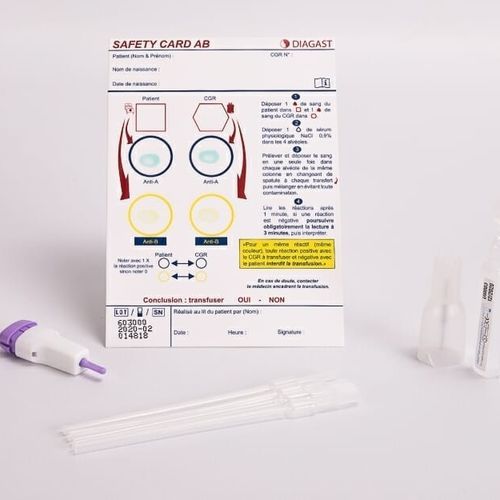 Kit di test per determinazione dei gruppi sanguigni - 790 series - Diagast - di sangue
