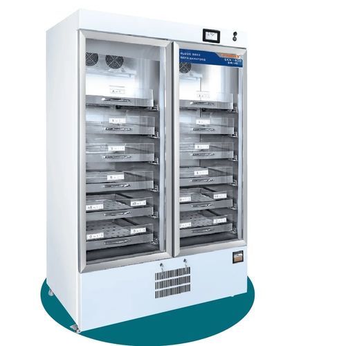 Frigorifero per banca del sangue - EKN 600 - EMSAS - ad armadio / 2 porte / con porta in vetro