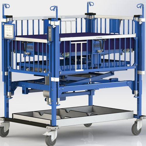 Culla pediatrica neonatale - ICRIB - HARD Manufacturing CO., INC - Trendelenburg / anti-Trendelenburg / in acciaio inossidabile