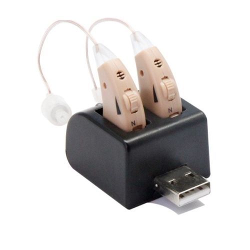 Audioprotesi BTE - JH-338-C - Huizhou Jinghao Medical Technology - ricaricabile / con riduzione del rumore / beige
