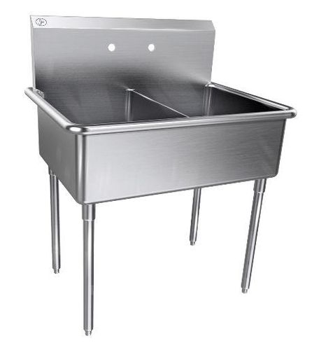 Lavandino 2 postazioni - NSFB-230 - Just Manufacturing - in acciaio inossidabile