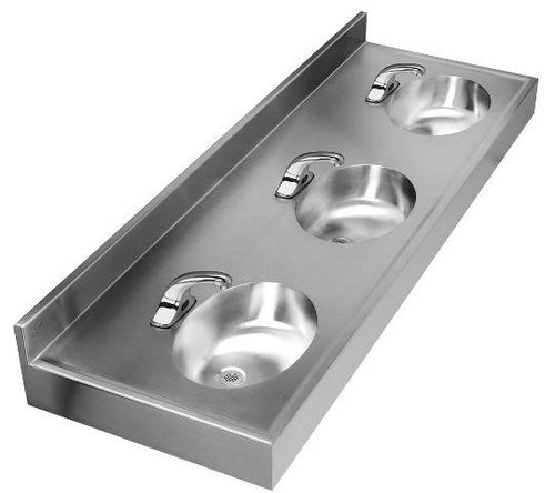 Lavandino 3 postazioni - JLAV-72-24 - Just Manufacturing - in acciaio inossidabile / a parete