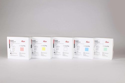 Vetrino per microscopio adesivo - PERMAFLEX - Leica Biosystems - con rivestimento colorato / in vetro smerigliato