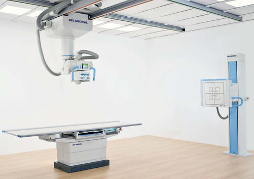 Sistema di radiografia digitale - OTC12S - DEL Medical - per radiografia multidisciplinare / con bucky da terra / con braccio portatubo telescopico a soffitto