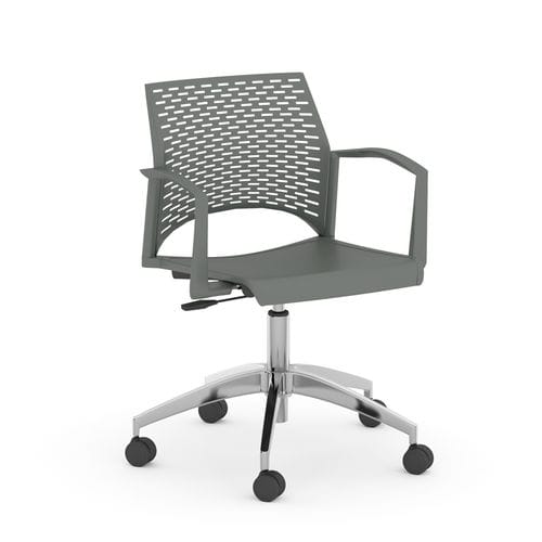 Sedia da ufficio con braccioli - REWIND - ERG international - con rotelle / ergonomica / impilabile