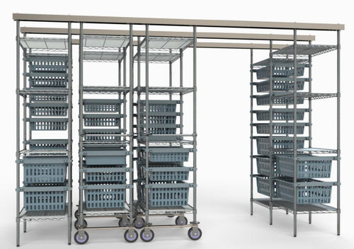 Scaffalatura modulare - MyModularStorage® - MEDICAL MODULAR SYSTEM S.A. (MMS) - in acciaio inossidabile / mobile