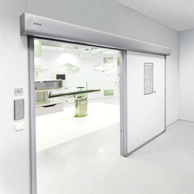 Sistema di automazione per porta per camera bianca - Powerdrive PL-HT - GEZE - per sala di ospedale