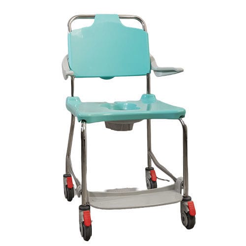 Sedia da toilette con braccioli - 600ZA001 - Vernacare - con rotelle / con apertura igienica / con poggiapiedi