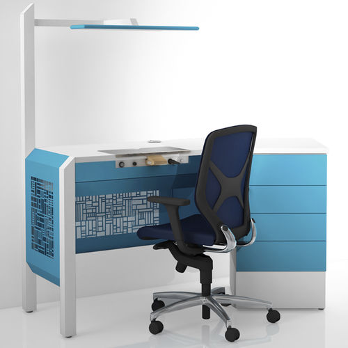 Postazione di lavoro per laboratorio odontotecnico con illuminazione - COMP.6 - CATO - con cassetti