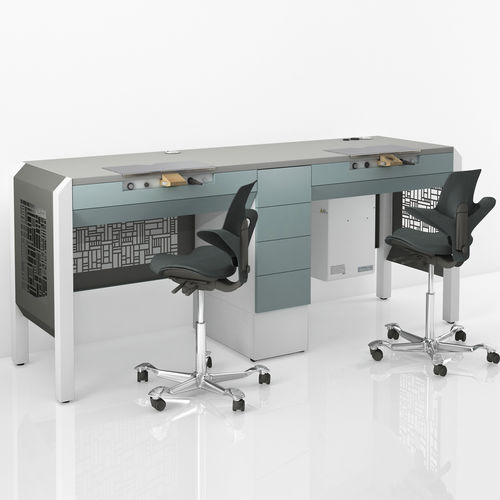 Postazione di lavoro per laboratorio odontotecnico con cassetti - COMP.9 - CATO - doppia