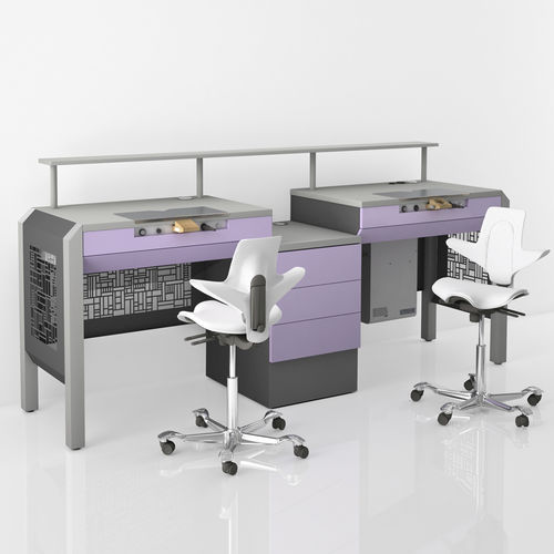 Postazione di lavoro per laboratorio odontotecnico con cassetti - COMP.11 - CATO - doppia