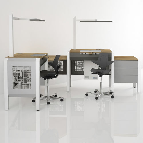Postazione di lavoro per laboratorio odontotecnico con illuminazione - COMP.15 - CATO - doppia