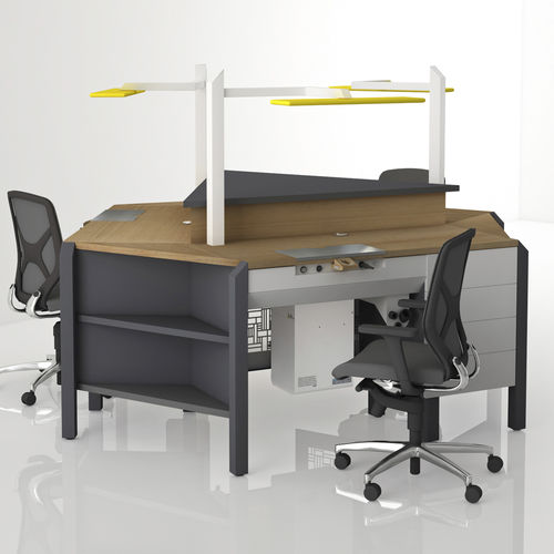 Postazione di lavoro per laboratorio odontotecnico con illuminazione - COMP.18 - CATO - con cassetti / modulare