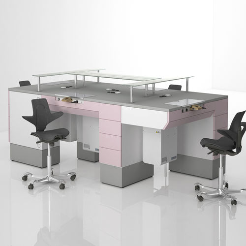 Postazione di lavoro per laboratorio odontotecnico con illuminazione - COMP.19 - CATO - con cassetti / modulare