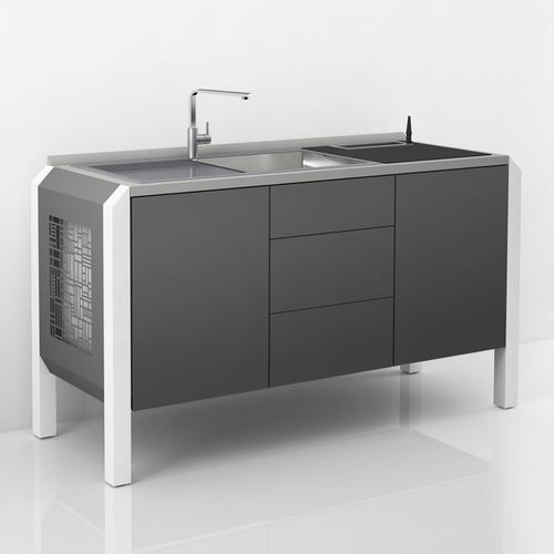 Postazione di lavoro per laboratorio odontotecnico con lavandino - COMP.23 - CATO - con poggiapiedi / modulare