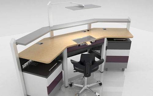 Postazione di lavoro per laboratorio odontotecnico con illuminazione - COMP.XX - CATO - con cassetti