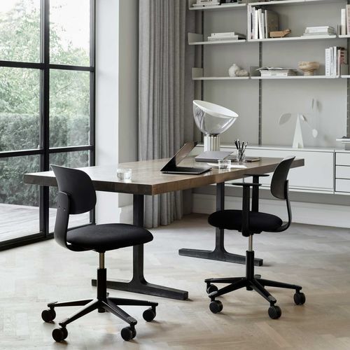 Sgabello per laboratorio dentale - FLAT - CATO - ad altezza regolabile / con rotelle / con schienale regolabile