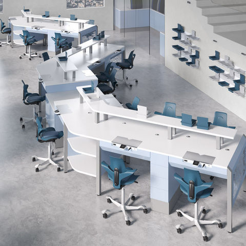 Postazione di lavoro per laboratorio odontotecnico didattica - PROGETTO 4 - CATO - con lavandino / con ripiani / con illuminazione