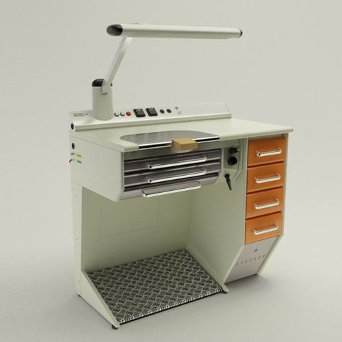 Postazione di lavoro per laboratorio odontotecnico con illuminazione - Operativa 1  - CATO - con poggiapiedi
