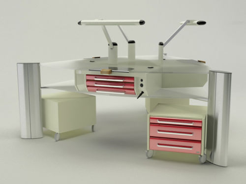 Postazione di lavoro per laboratorio odontotecnico con illuminazione - Operativa 12  - CATO - ad isola