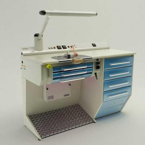 Postazione di lavoro per laboratorio odontotecnico con illuminazione - Operativa 2  - CATO - con poggiapiedi