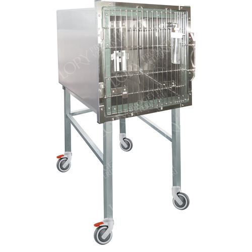 Gabbia veterinaria per gatti - GA037 - Lory Progetti Veterinari srl - con rotelle / in acciaio inossidabile / a 1 modulo