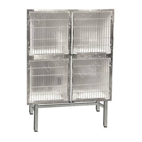 Gabbia veterinaria 4 scomparti - GAPVC003 - Lory Progetti Veterinari srl - due ponti / in acciaio inossidabile / in PVC
