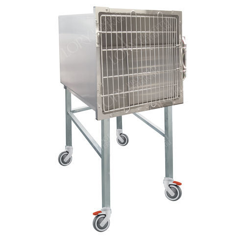 Gabbia veterinaria per gatti - GA030 - Lory Progetti Veterinari srl - con rotelle / in acciaio inossidabile / a 1 modulo