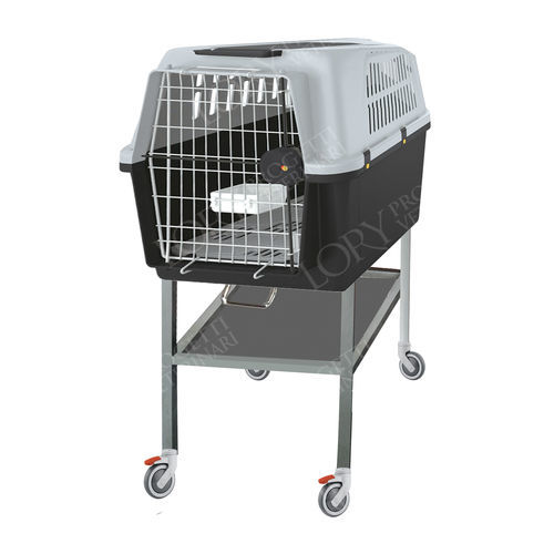 Gabbia veterinaria per gatti - BAR007 - Lory Progetti Veterinari srl - portatile / con rotelle / in acciaio inossidabile