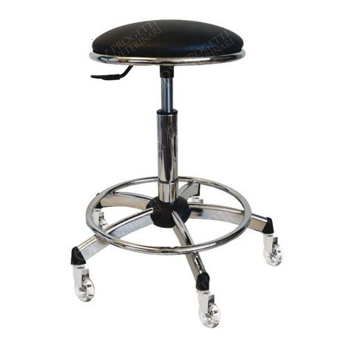 Sgabello per struttura veterinaria - SGA002  - Lory Progetti Veterinari srl - ad altezza regolabile / girevole / con poggiapiedi
