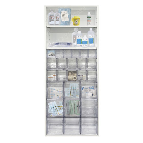 Armadio per studio veterinario - AR011 - Lory Progetti Veterinari srl - con ripiano / con cassetti / in plastica