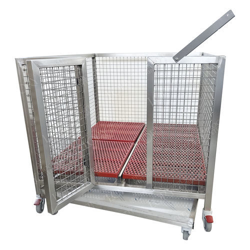 Gabbia veterinaria modulare - GA039 - Lory Progetti Veterinari srl - con rotelle / in acciaio inossidabile / a 1 modulo