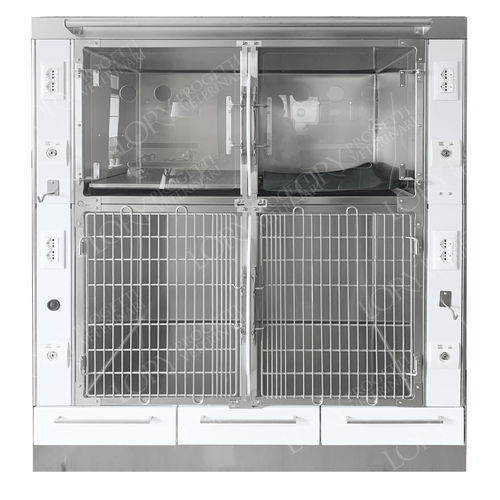 Gabbia veterinaria di contentimento - IDGM-SDEGA - Lory Progetti Veterinari srl - modulare / due ponti / in PVC