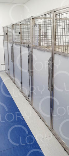 Gabbia veterinaria modulare - BOX001 series - Lory Progetti Veterinari srl - in acciaio inossidabile